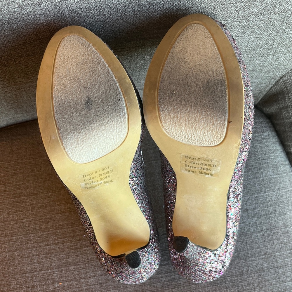 Bakers Sparkling Glitter Multicolor Platform Heels - Picture 8 of 8
